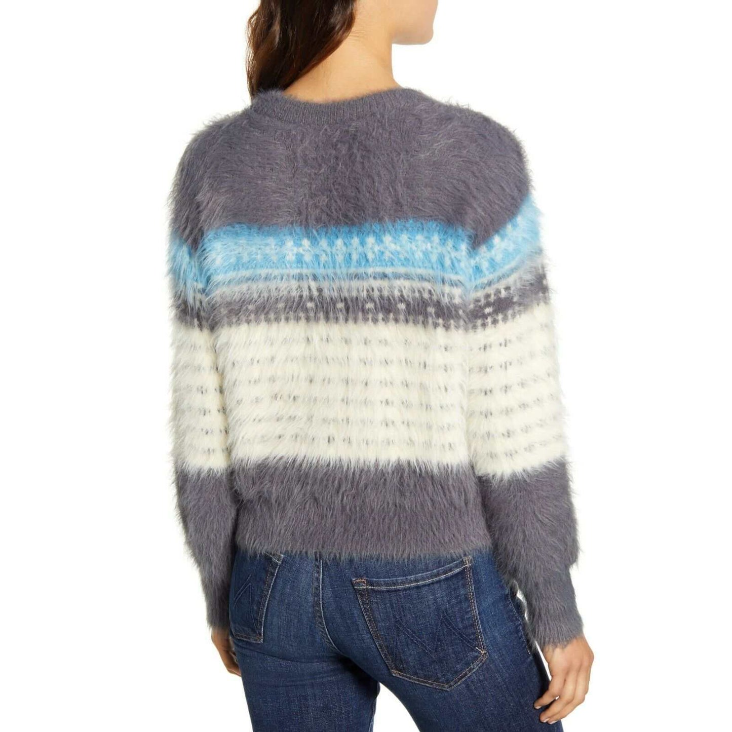 Grey & White Fair Isle Matching Sweater & Skirt Set
