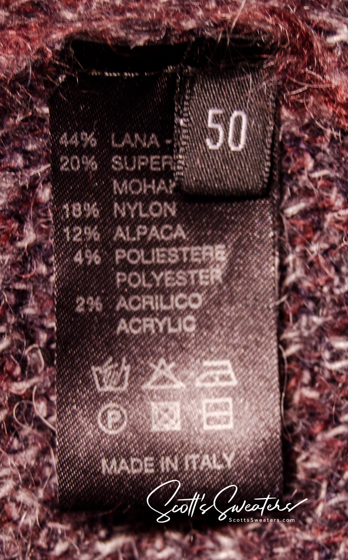 Ziegelroter Mohairpullover für Herren von Roberto Collina