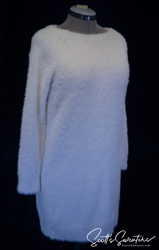 Woman's Soft and Fuzzy White Sweaterdresses by Lou & Grey