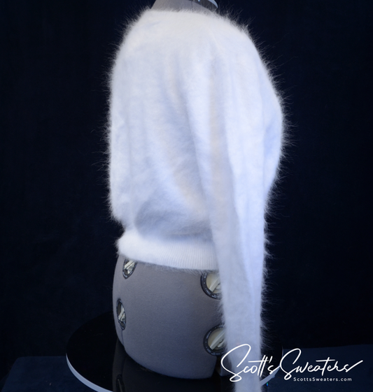 Woman's Light Short-Style Angora Cardigan Sweater