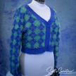 Women's Argyle Cardigan eyelash style sweater