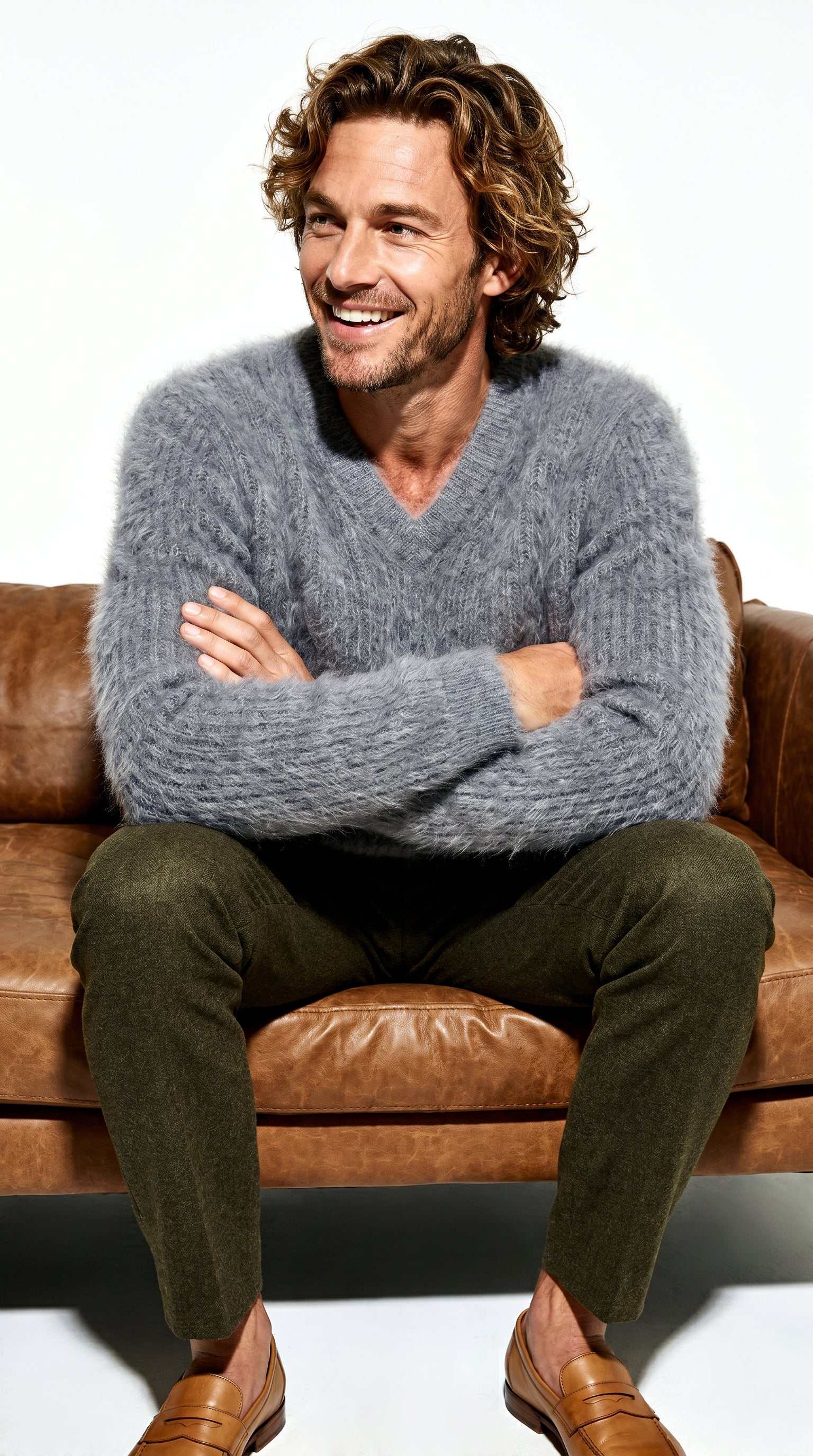 Men's Angora Sweater - Soft, Luxurious, Warm and Comfortable