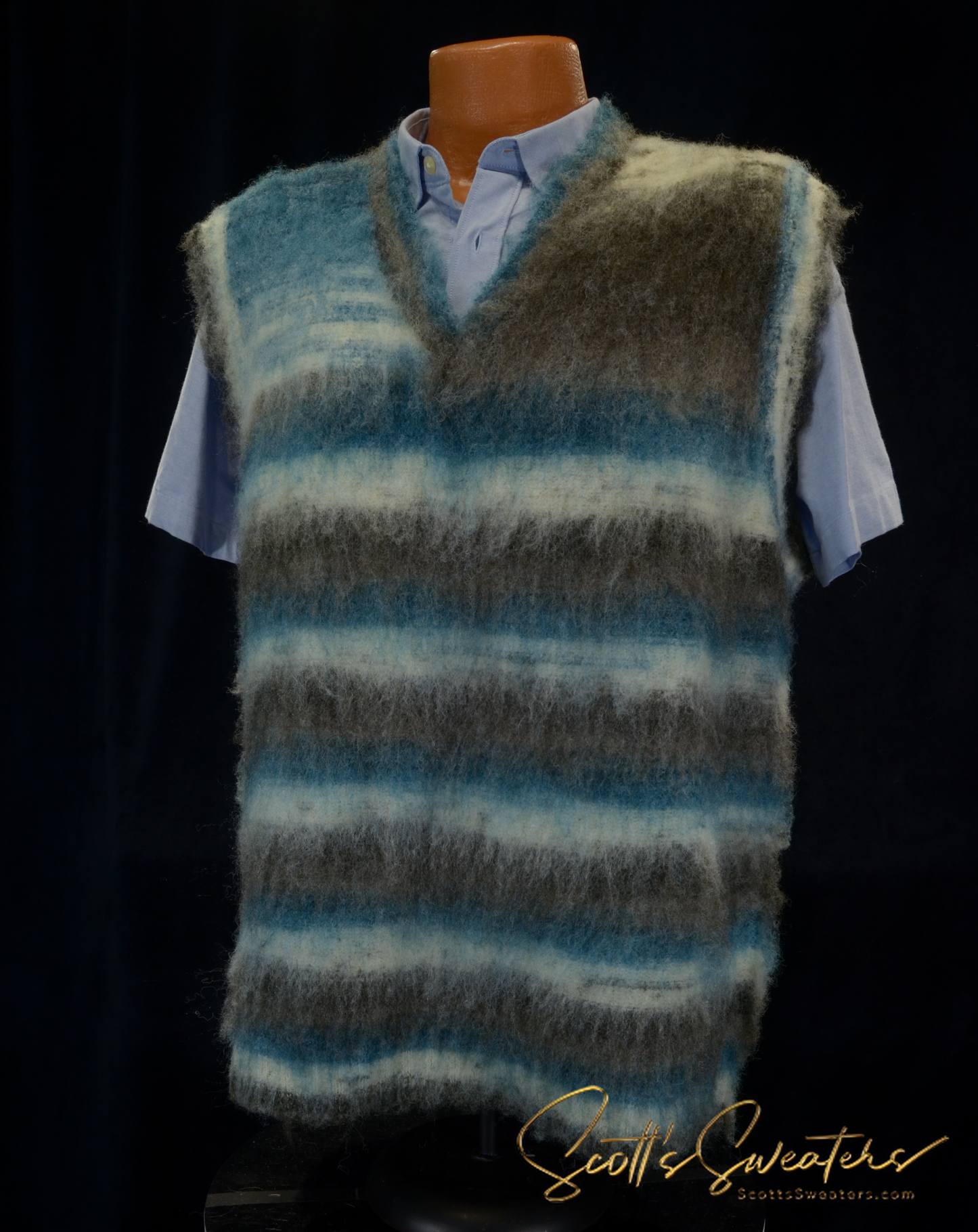 Ärmellose Weste aus buntem Mohair