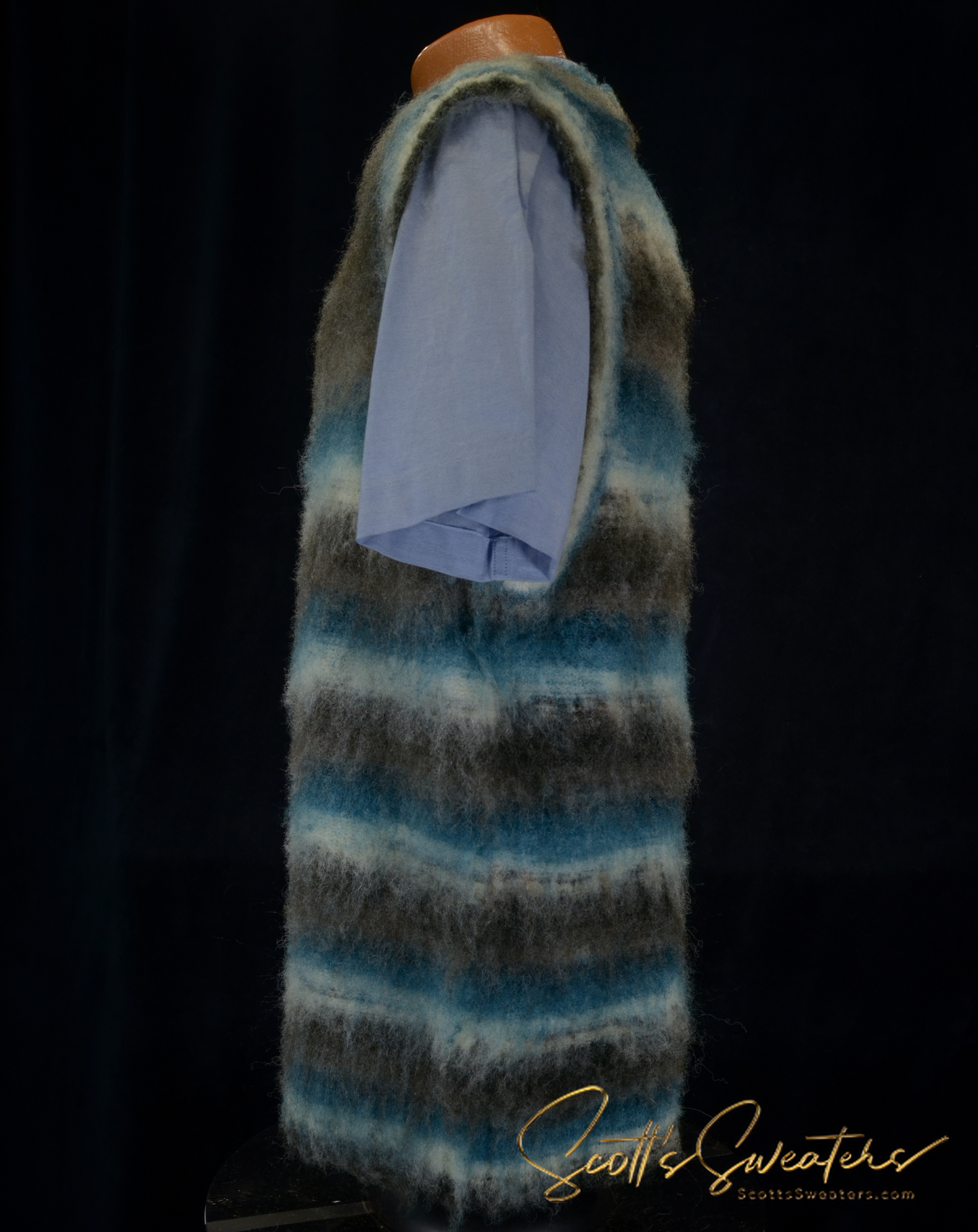 Ärmellose Weste aus buntem Mohair