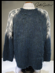 mens fuzzy sweater Unisex crewneck mohair sweater with slouchy fit and Icelandic style yoke design in fuzzy brown and cream colors