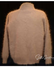 Men's Angora Sweater with one-quarter zipper neck and ribbed cuffs, made of 70% angora and 30% nylon for warmth and comfort