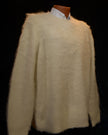 Men's Faux Mohair Sweater in 2XL with crewneck and reverse-knit stitching, soft and warm lightweight fabric.