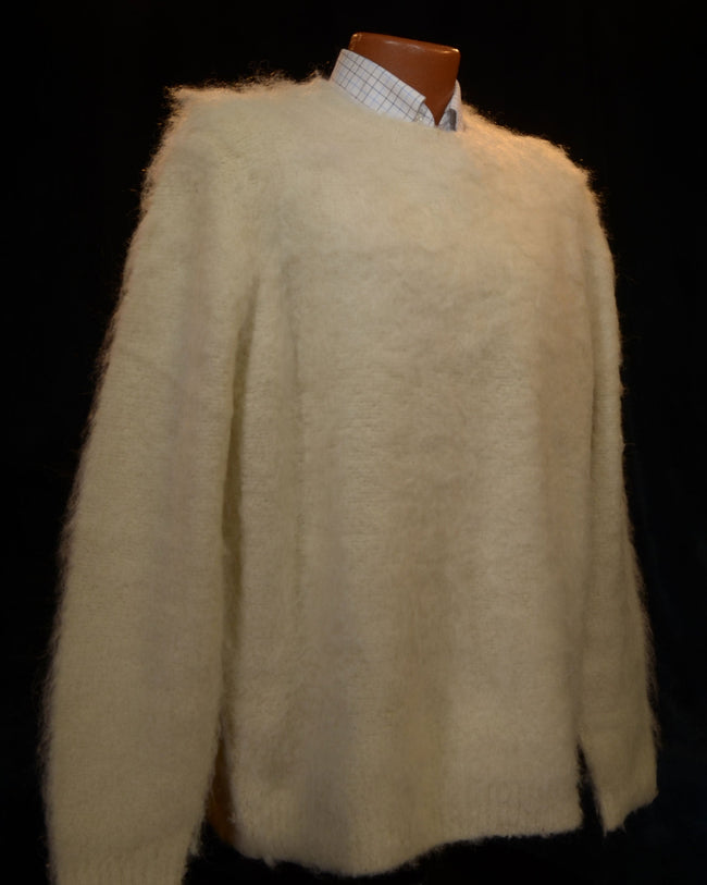 Men's Faux Mohair Sweater in 2XL with crewneck and reverse-knit stitching, soft and warm lightweight fabric.