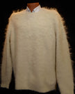 Men's Faux Mohair Sweater 2XL crewneck with reverse-knit stitching, soft and lightweight warmth