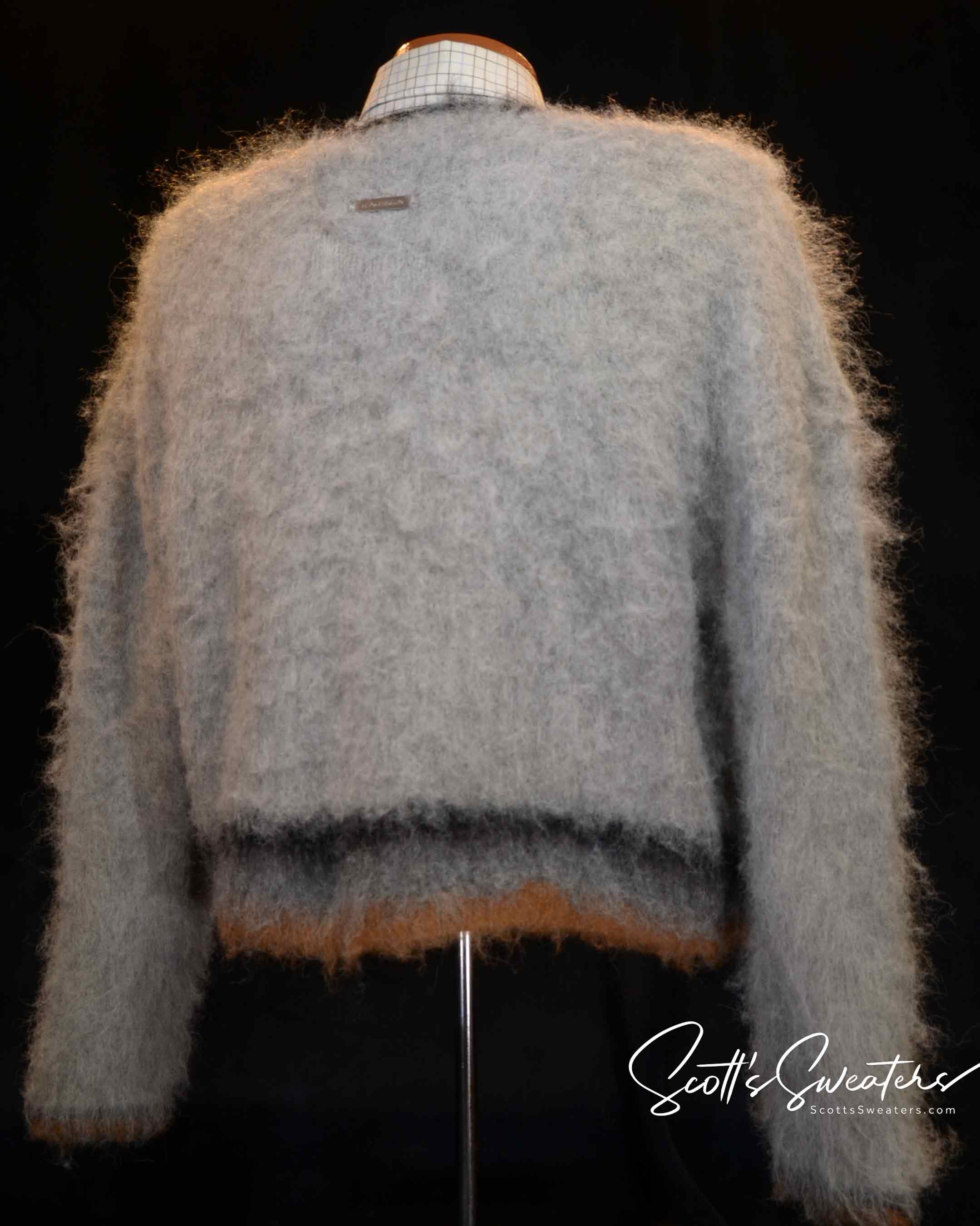 Men's fuzzy sweater modern design in neutral color