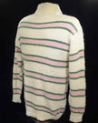 Men's Pastel Sweaters - Eyelash Sweaters with Striped Polo Neck Style