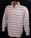 Men's Pastel Sweaters - Eyelash Sweaters with Striped Polo Neck Style
