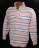 Men's Pastel Sweaters - Eyelash Sweaters with Striped Polo Neck Style