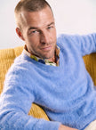 Men's Ultra-Soft Angora V-Neck Sweater