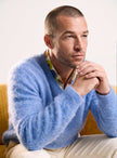 Men's Ultra-Soft Angora V-Neck Sweater