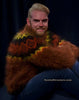 Men's handknit copper mohair turtleneck sweater, soft and warm, ready to ship in USA
