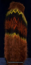 Men's handknit copper mohair turtleneck sweater, warm and luxurious