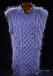 Men's handknit long-hair soft mohair sweater vest by Scott's Sweaters