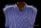 Men's handknit long-hair soft mohair sleeveless sweater vest by Scott's Sweaters