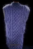 Men's handknit mohair sleeveless sweater vest in soft long-hair design