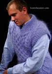 Men's handknit long-hair mohair sleeveless sweater vest by Scott's Sweaters