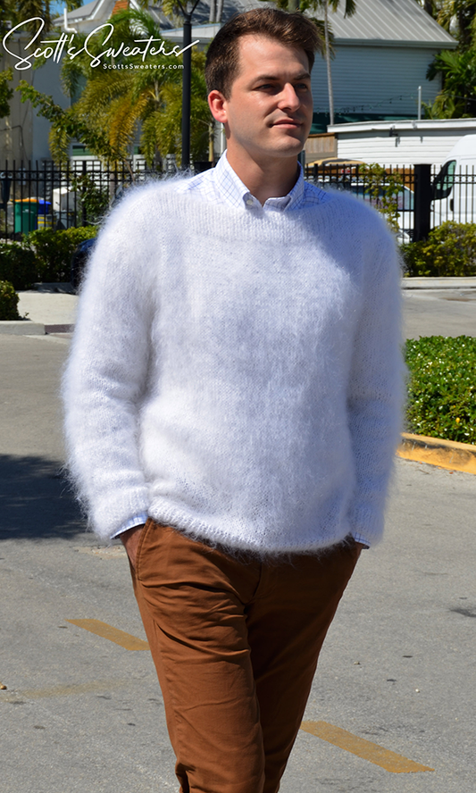 "A Single Man" Mohair Sweater with Boatneck Collar
