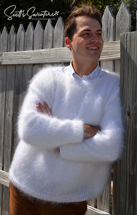 "A Single Man" Mohair Sweater with Boatneck Collar