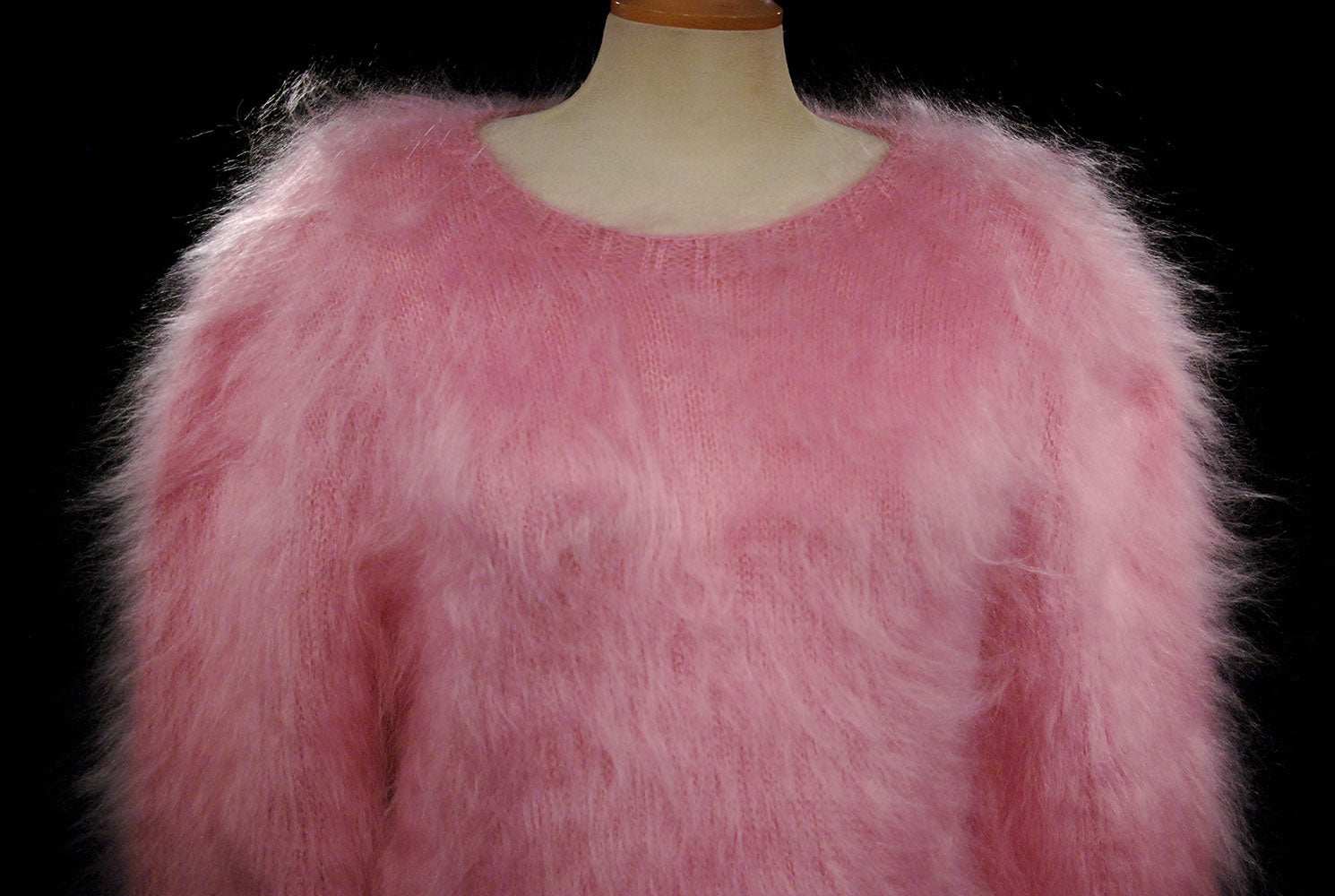 Women's Mohair Sweater Fuzzy Hand-Knit Pullover