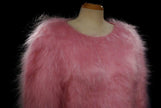 Women's Mohair Sweater Fuzzy Hand-Knit Pullover