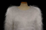 Women's Mohair Sweater Fuzzy Hand-Knit Pullover