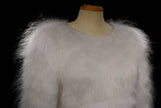Women's Mohair Sweater Fuzzy Hand-Knit Pullover