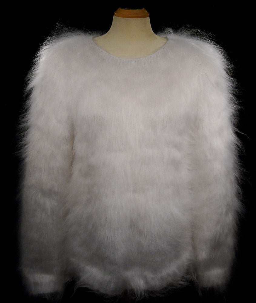Women's Mohair Sweater Fuzzy Hand-Knit Pullover
