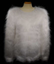 Women's Mohair Sweater Fuzzy Hand-Knit Pullover