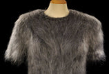 Woman's hand-knit gray mohair short-sleeve sweater medium to XL