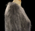 Woman's hand-knit gray mohair short-sleeve sweater by Scott's Sweaters medium to XL size