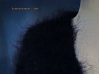 Black mohair sweater-coat with matching knitted belt by Scott's Sweaters in 2XL size