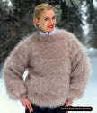 Mohair Sweater Women's Crossover Neck Design Soft and Fuzzy