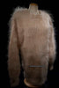 Woman's long fuzzy champagne mohair sweater large size crewneck by Scott's Sweaters