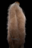 Woman's long fuzzy champagne color mohair crewneck sweater by Scott's Sweaters in large/2XL size