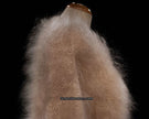 Woman's long fuzzy champagne color mohair crewneck sweater large 2XL by Scott's Sweaters