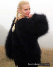 Woman's black very fuzzy mohair sweater by Scott's Sweaters, large/x-large, roundneck pullover