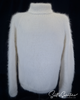 Men's handknit luxurious turtleneck angora sweater in soft fine yarn