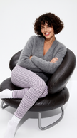 Men's solid-color angora cardigan sweater with shawlneck collar, showcasing luxury softness and elegant style