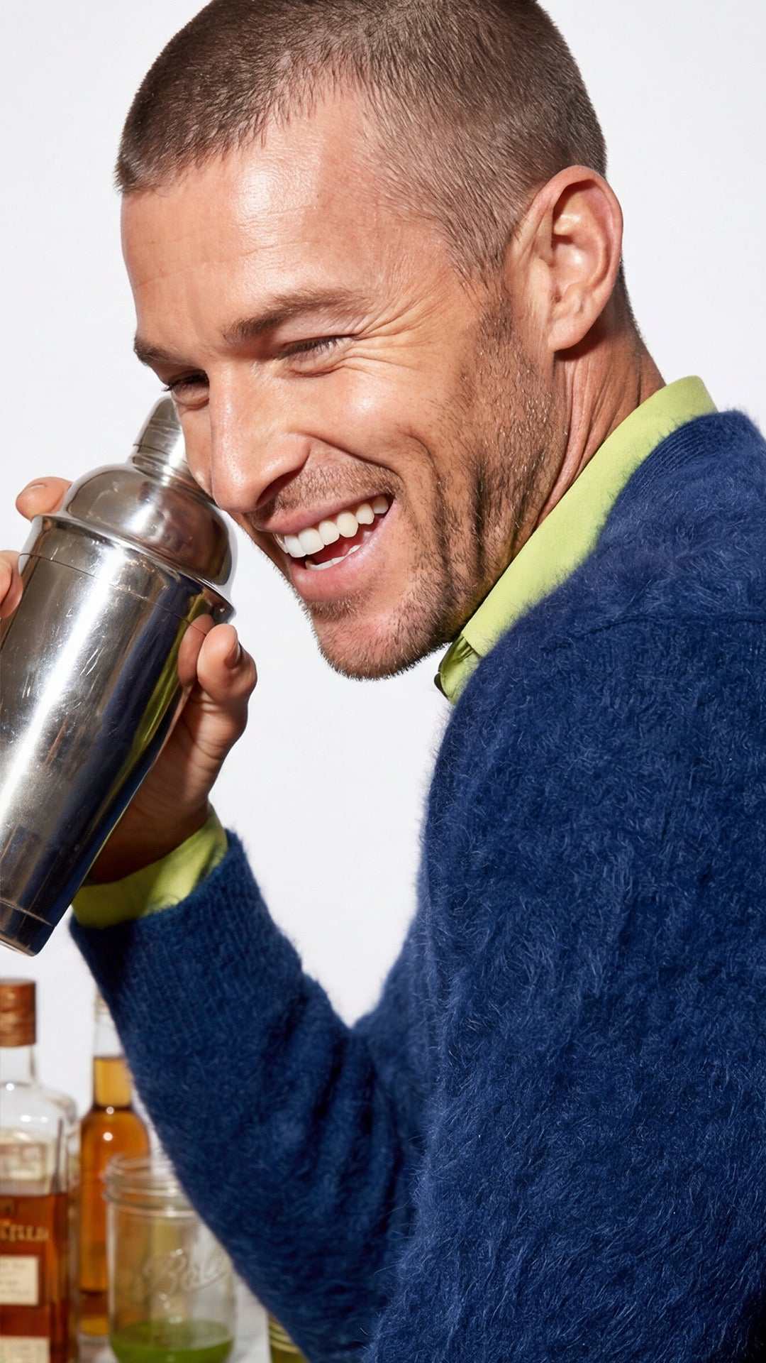 Men's Solid-color Angora cardigan sweater with shawl collar and luxury angora fabric for soft, warm, and stylish wear