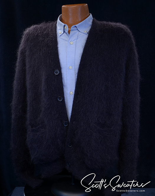 Men's New Retro Shaggy Mohair Cardigan Sweater