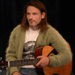 Men’s Kurt Cobain sweater wool mohair green shaggy cardigan vintage grunge style