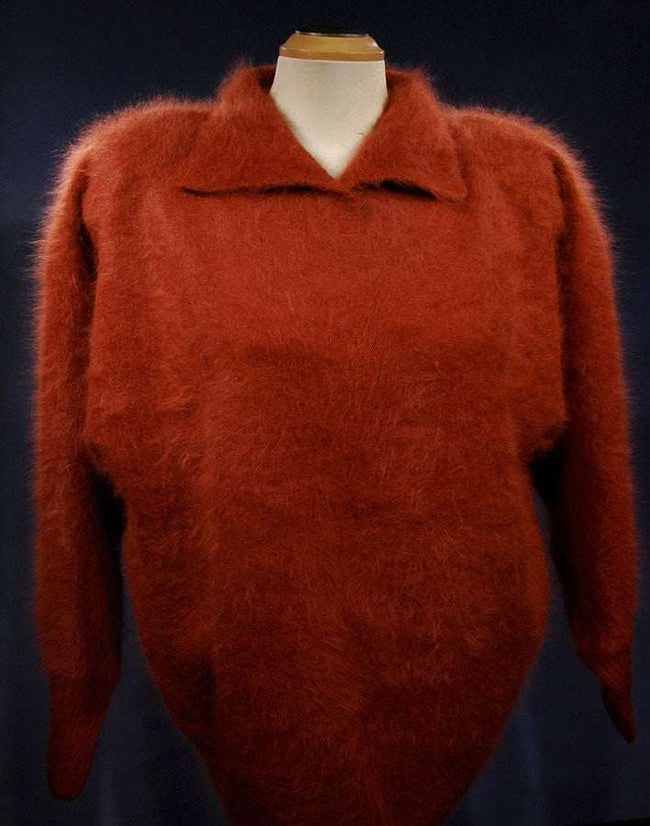 Woman's Angora polo-neck sweater in grey, small/medium size pullover