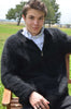 Men's ultra-soft angora zipper-front cardigan sweater in light jacket style