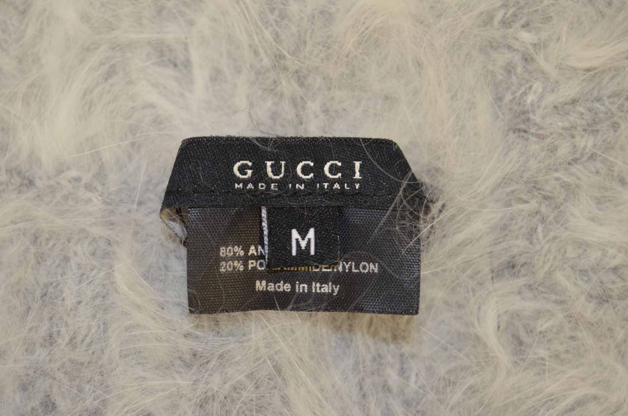 Men's GUCCI shawl-neck angora sweater in stock, rare luxurious style