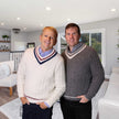 Men's ultra-soft angora cable-knit tennis sweater in classic styles and colors